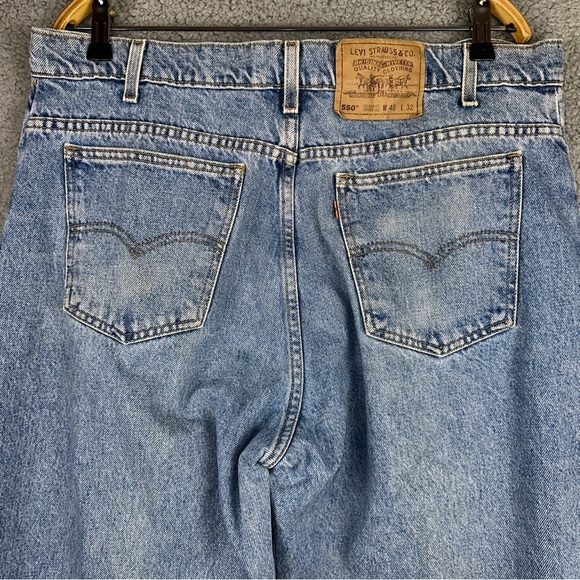 Vintage 90s Levi's 550 Jeans Mens 40x32 Blue Relaxed Fit Orange Tab Tapered Leg - Picture 1 of 12
